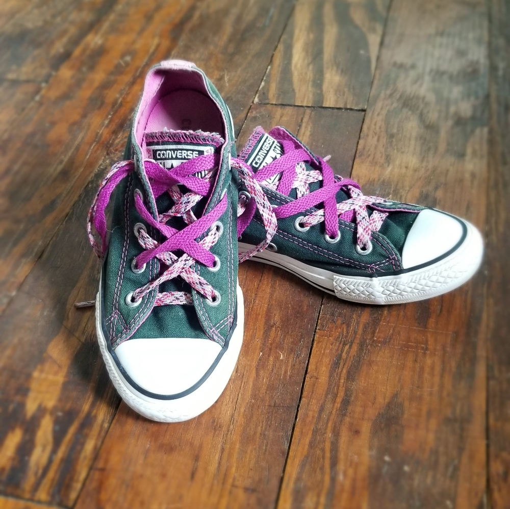 Black and purple Converse